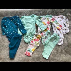 Cloud Island NB long sleeve onesie and pant bundle